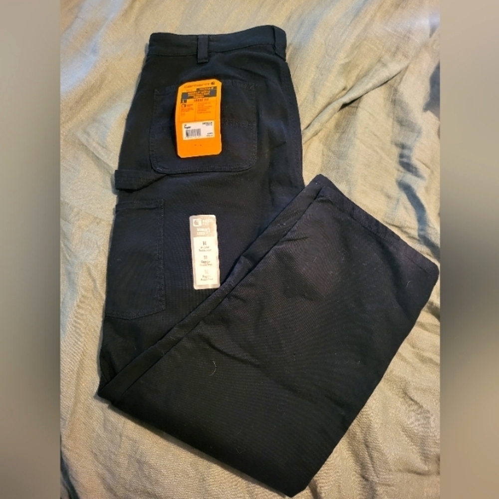NWT Carhartt women's loose fit black pants size 14